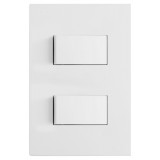 Conjunto Interruptor Duplo Simples Separado 4x2 - RECTA BRANCO SATIN FOSCO